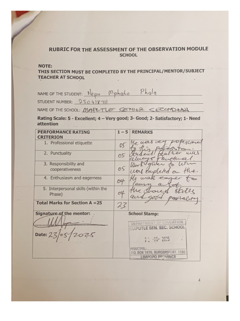 Observation Assessment Pdf