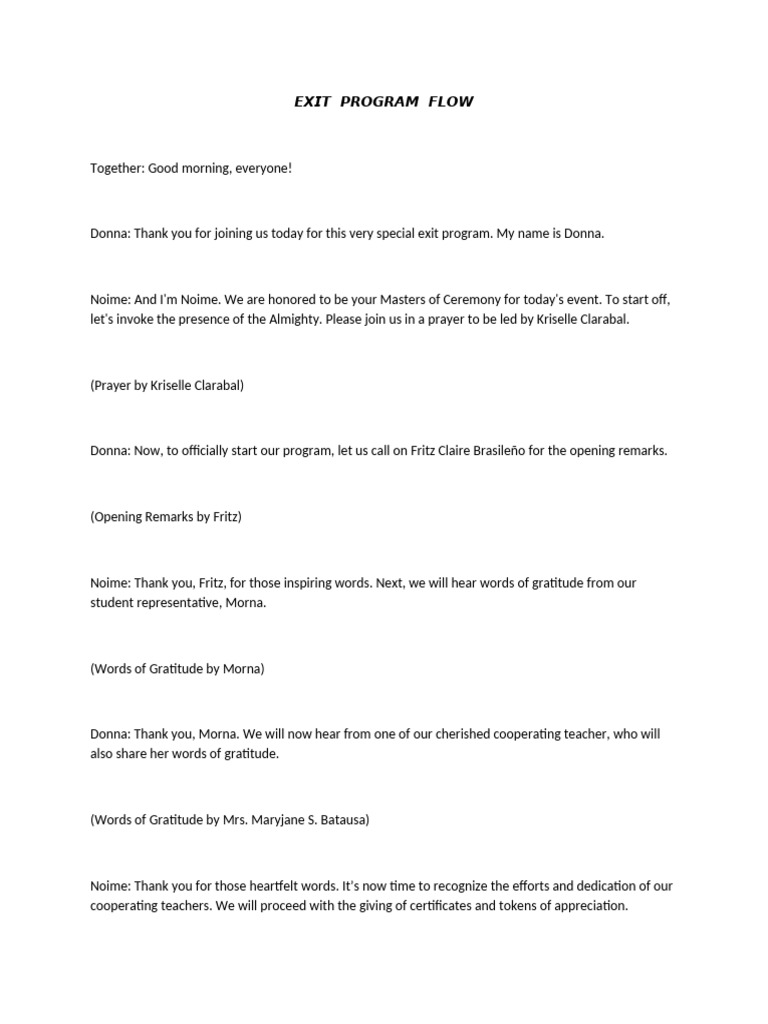 Exit Program Ceremony Highlights | PDF