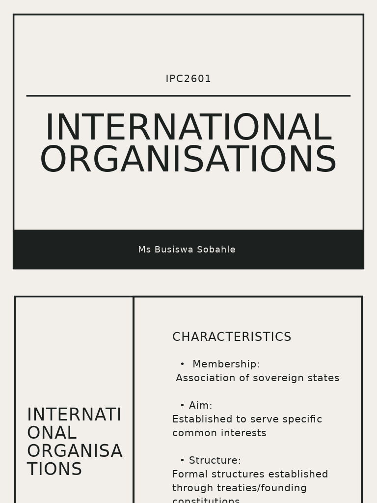 Introduction To International Organisations | PDF | Sovereignty ...