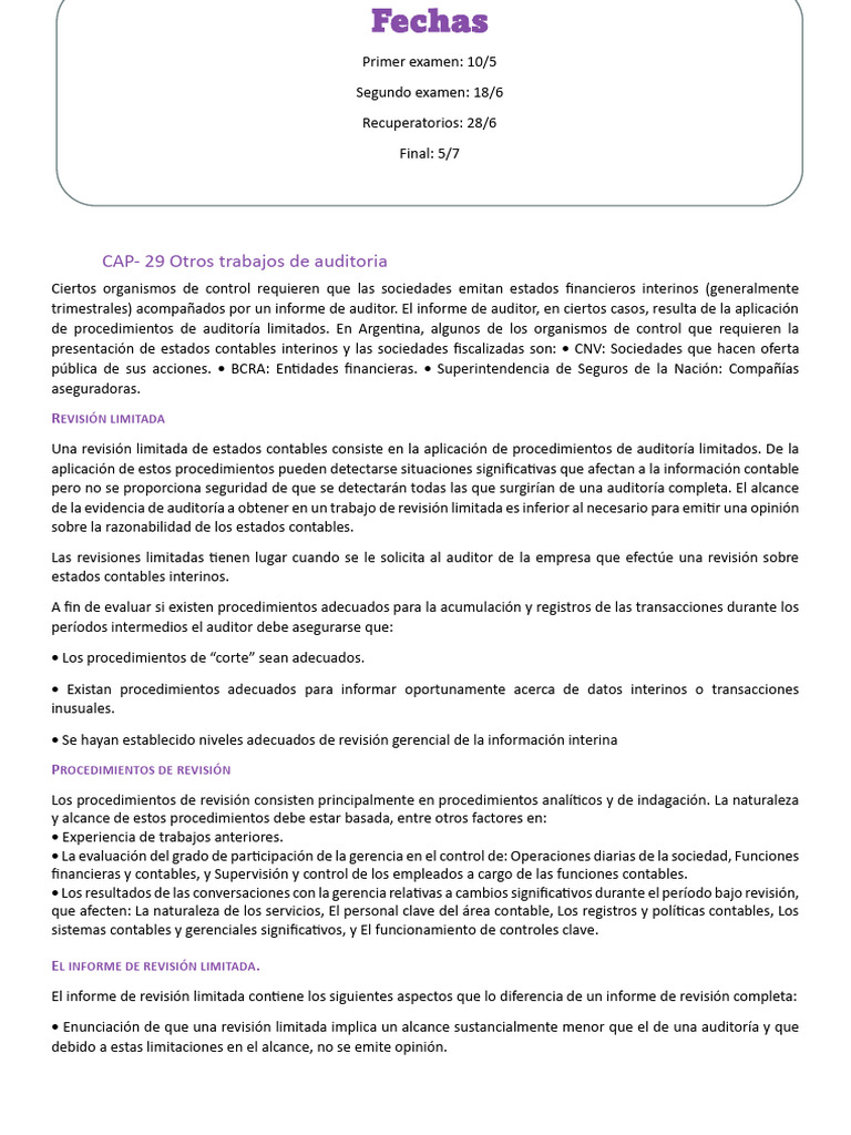 2do Parcial Auditoria Teoria | PDF | Contabilidad | Contralor