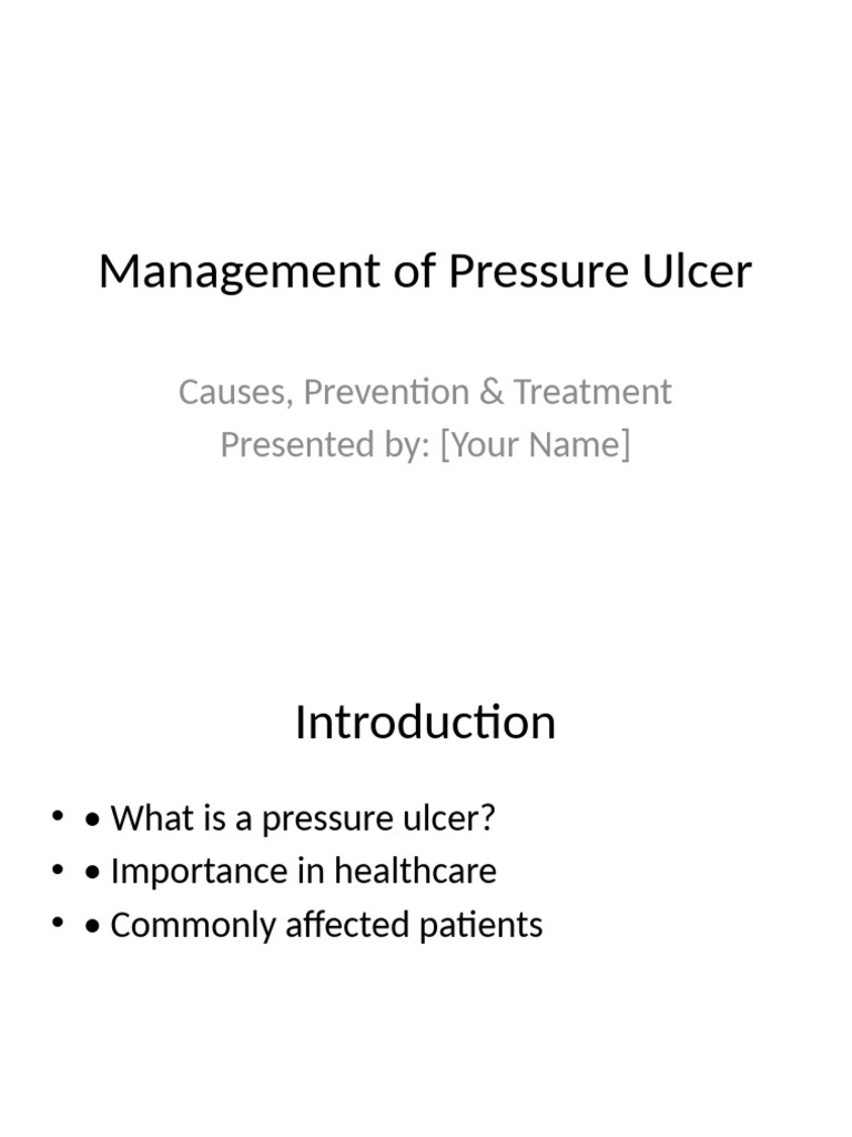Pressure Ulcer Management Overview | PDF