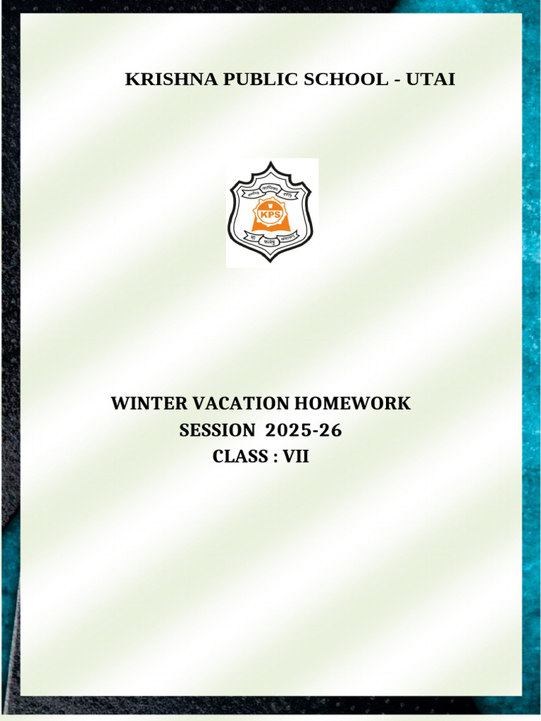 Class Vii Summer Vacation Homework-2025-26 | PDF