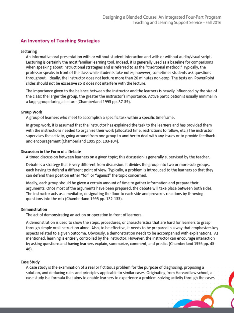 Teaching Strategies Inventory Guide | PDF | Learning | Lecture