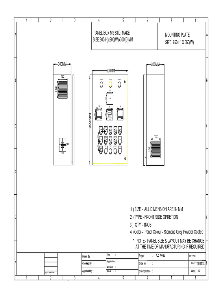 PLC Panel Design Specifications Document | PDF