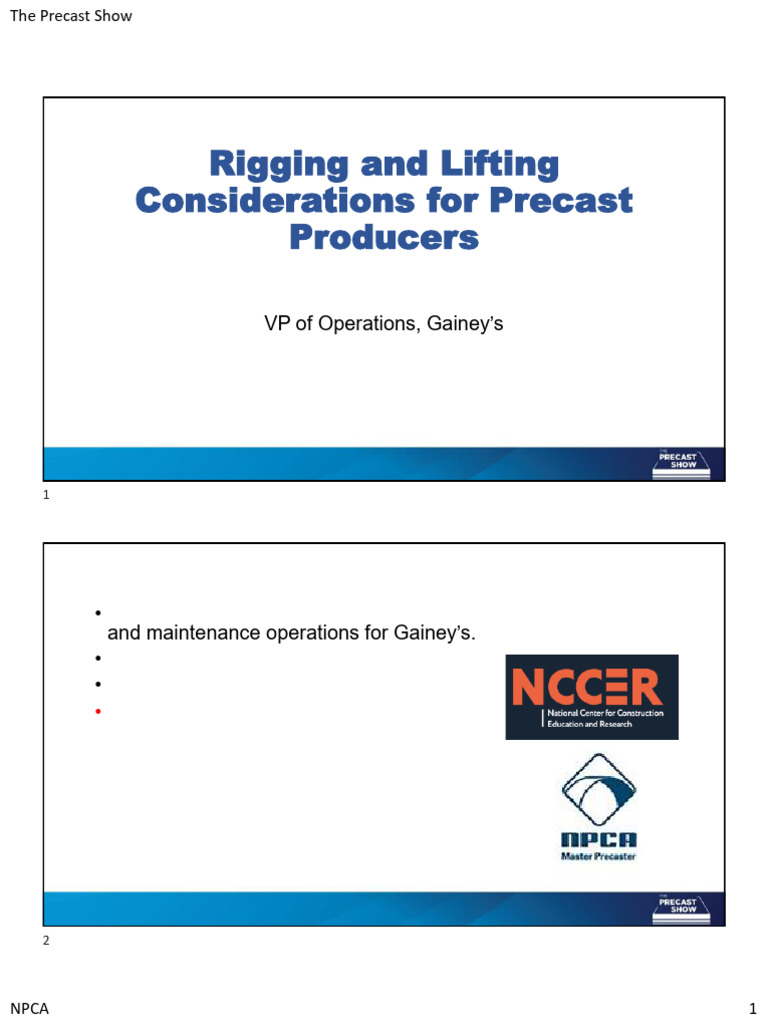 Precast Rigging and Lifting Essentials | PDF | Precast Concrete | Anchor