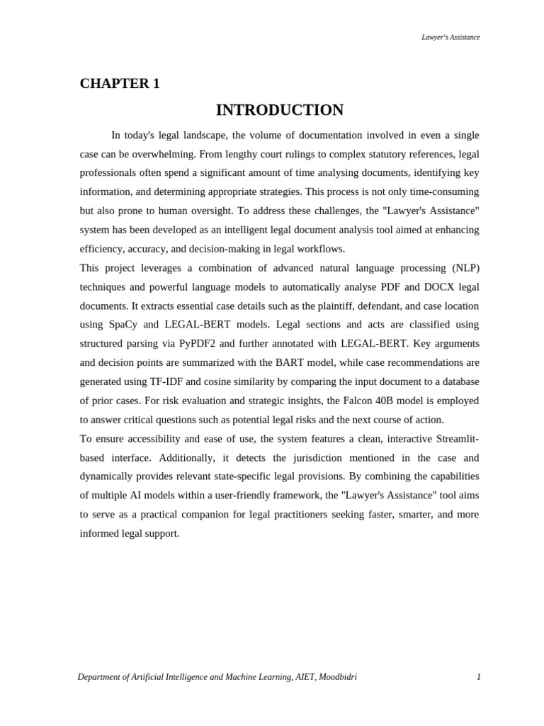 AI Legal Document Analysis Tool | PDF | Artificial Intelligence ...