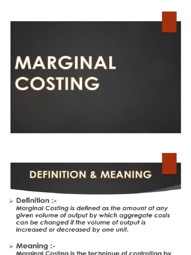 Marginal Costing | PDF | Market (Economics) | Production And Manufacturing