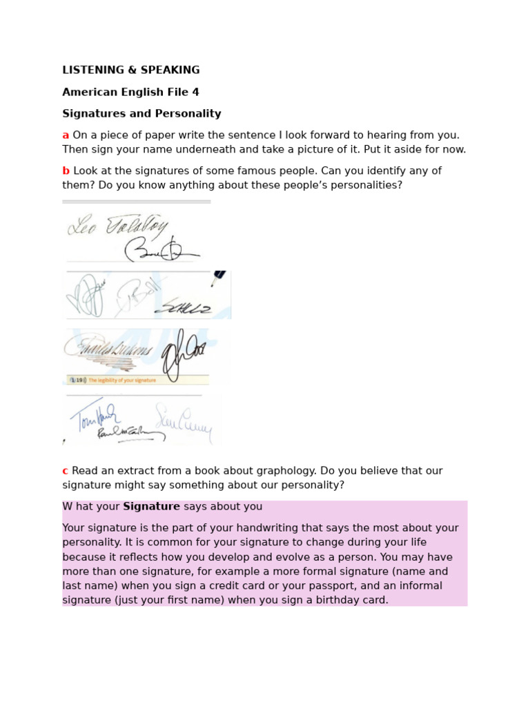 Analyzing Signatures and Personality | PDF | Signature | Self Esteem