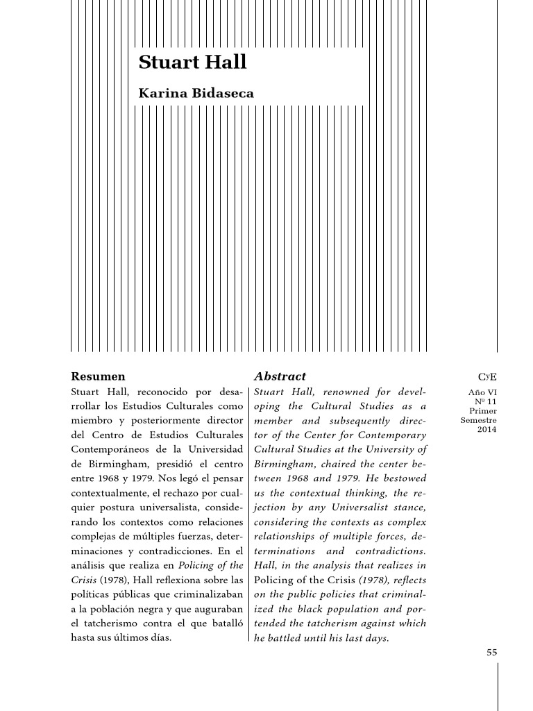 Legado de Stuart Hall en Estudios Culturales | PDF | Estudios ...