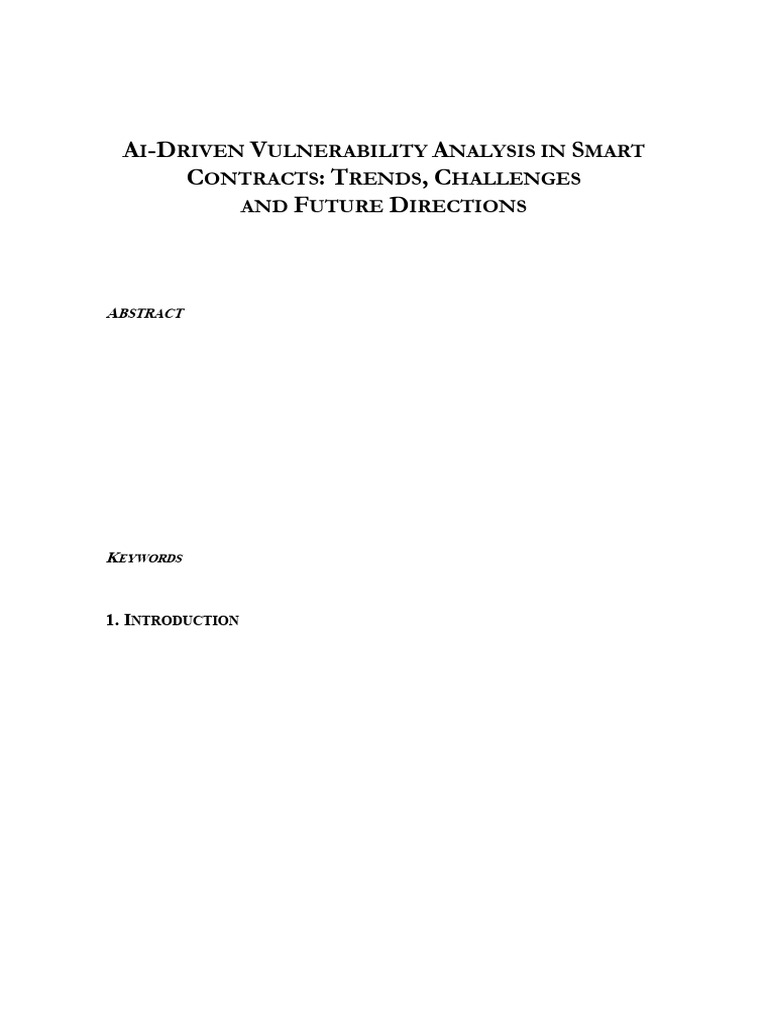 Ai Driven Vulnerability Analysis In Smart Contracts Trends Challenges