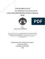 Analisa Kegagalan Dua Material Berbahan Dasar Stainless Steel Pada Industri Penyulingan Minyak Bumi