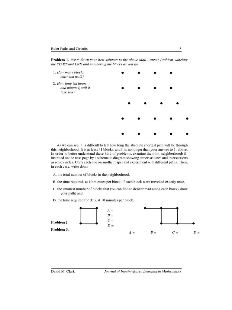 Euler Paths in Mail Delivery Problems | PDF | Mathematics ...