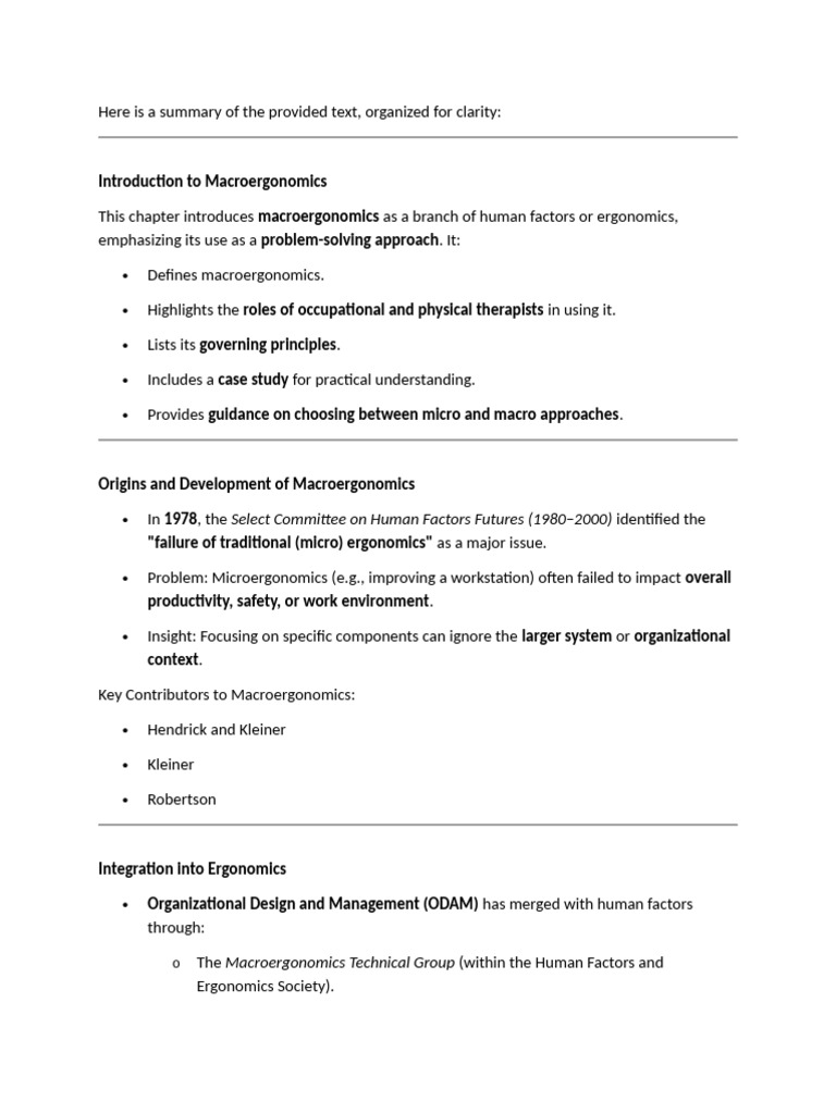 Introduction to Macroergonomics | PDF