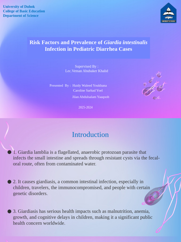 Giardia Infection in Pediatric Diarrhea | PDF | Microbiology | Medical ...