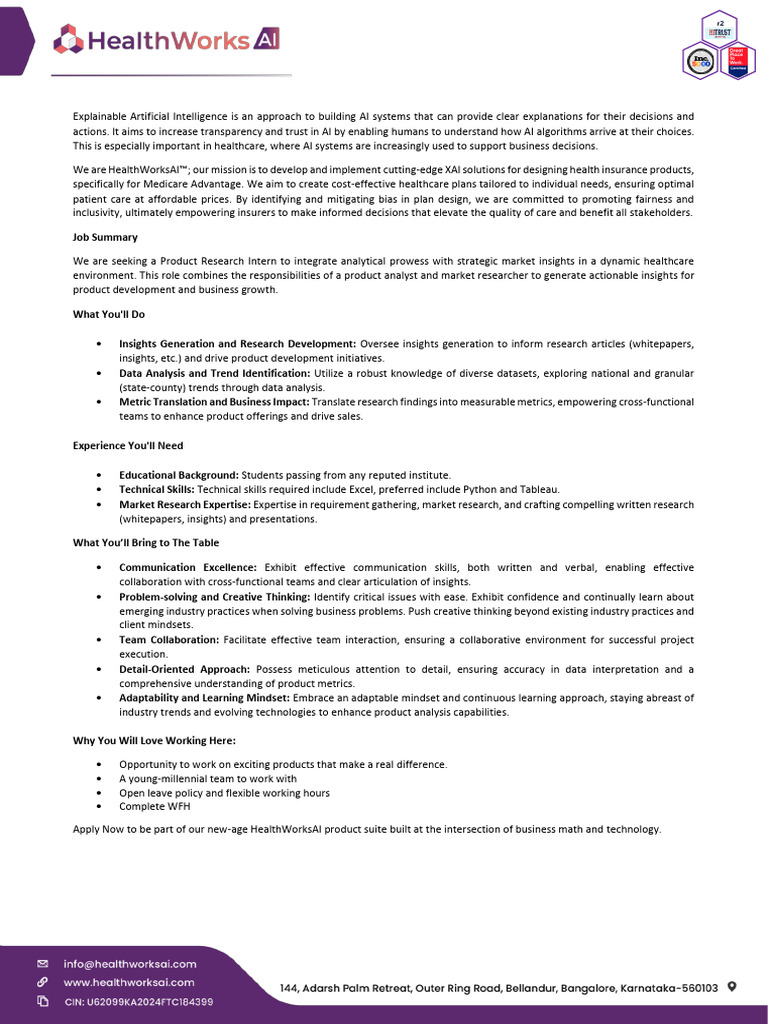Product Research Intern JD | PDF | Artificial Intelligence ...