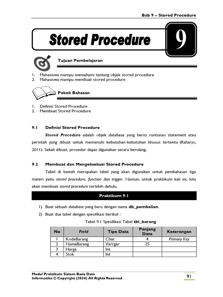 Panduan Membuat Stored Procedure SQL | PDF