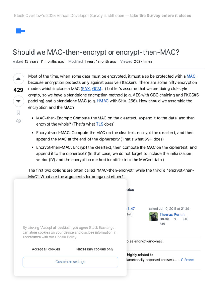 Encrypt-Then-MAC vs MAC-Then-Encrypt | PDF | Encryption | Espionage ...