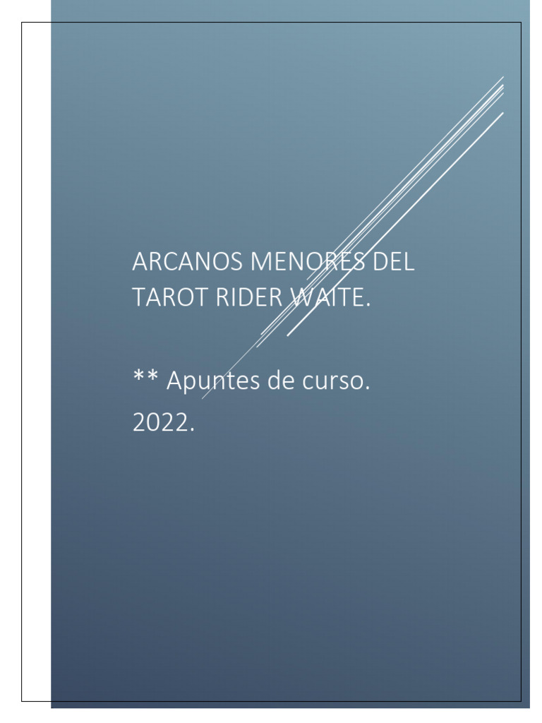 Arcanos Menores del Tarot Rider Waite | PDF | Tarot | Jugando a las cartas
