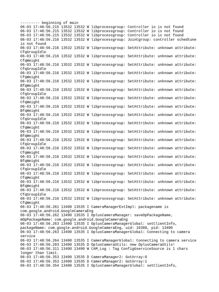 Camera Manager Logs and Errors | PDF | System Software | Computing