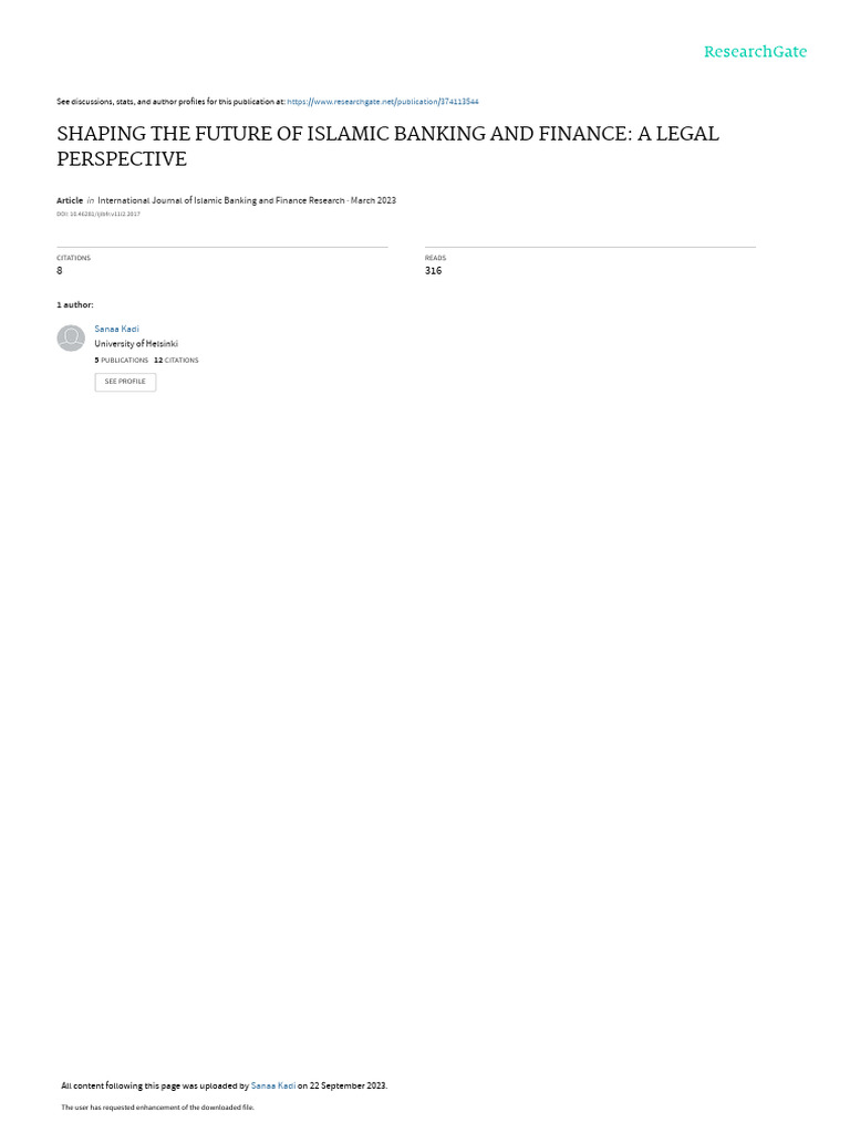 Future of Islamic Banking: Legal Insights | PDF | Islamic Banking And ...