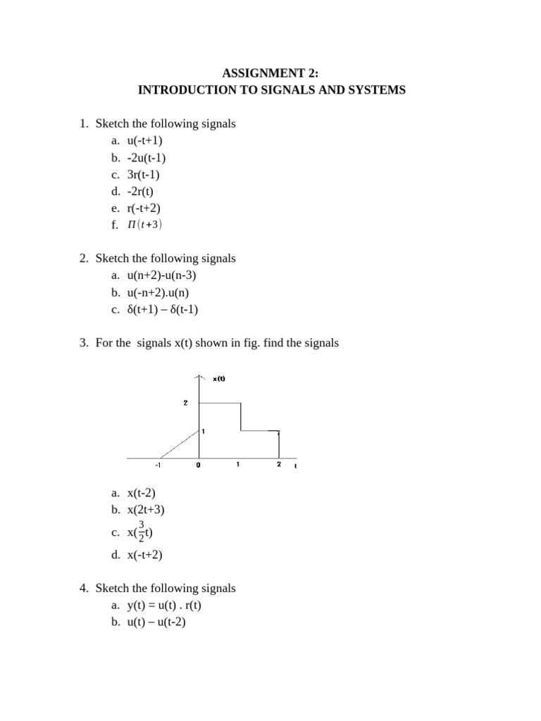 Signals and Systems Assignment 2 | PDF