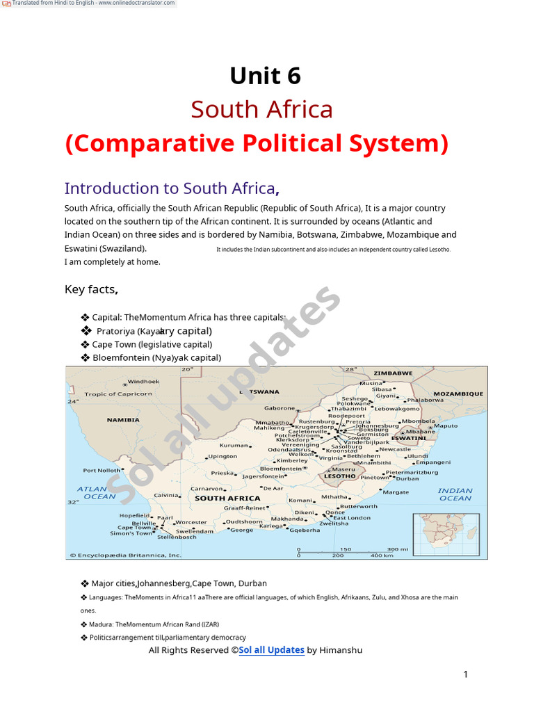 Overview of South Africa's Political System | PDF | South Africa ...