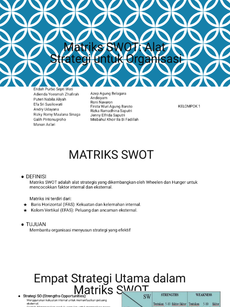 Matriks Swot - Kel 1 | PDF