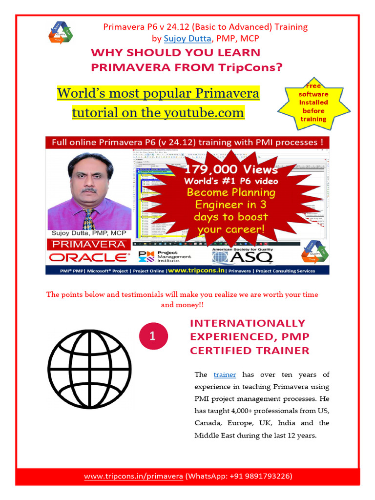 Primavera P6 v24.12 Training Overview | PDF | Software | Computing