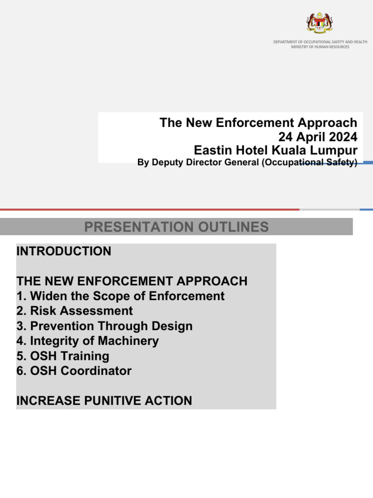 New OSH Enforcement Strategies 2024 | PDF | Occupational Safety And ...