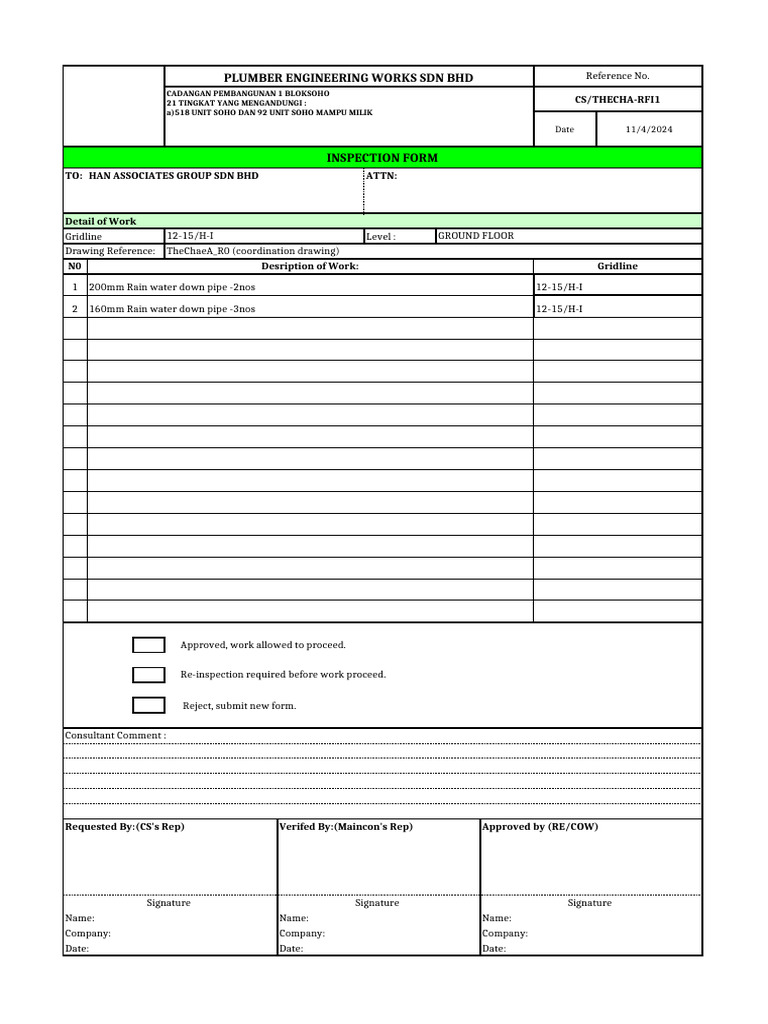 Soho Sanitary Works Inspection Report | PDF