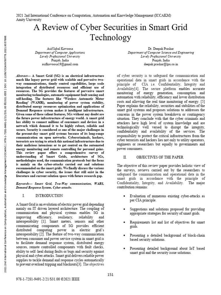 Smart Grid Security Challenges and Solutions | PDF