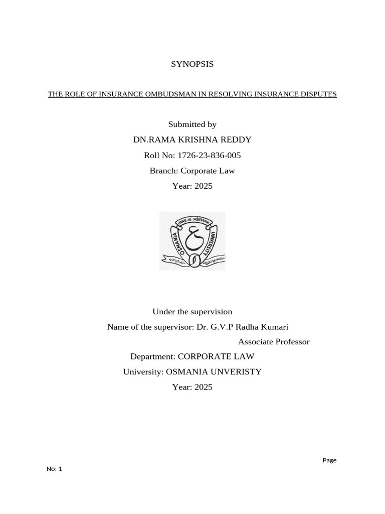 Insurance Ombudsman: Dispute Resolution Guide | PDF | Alternative ...