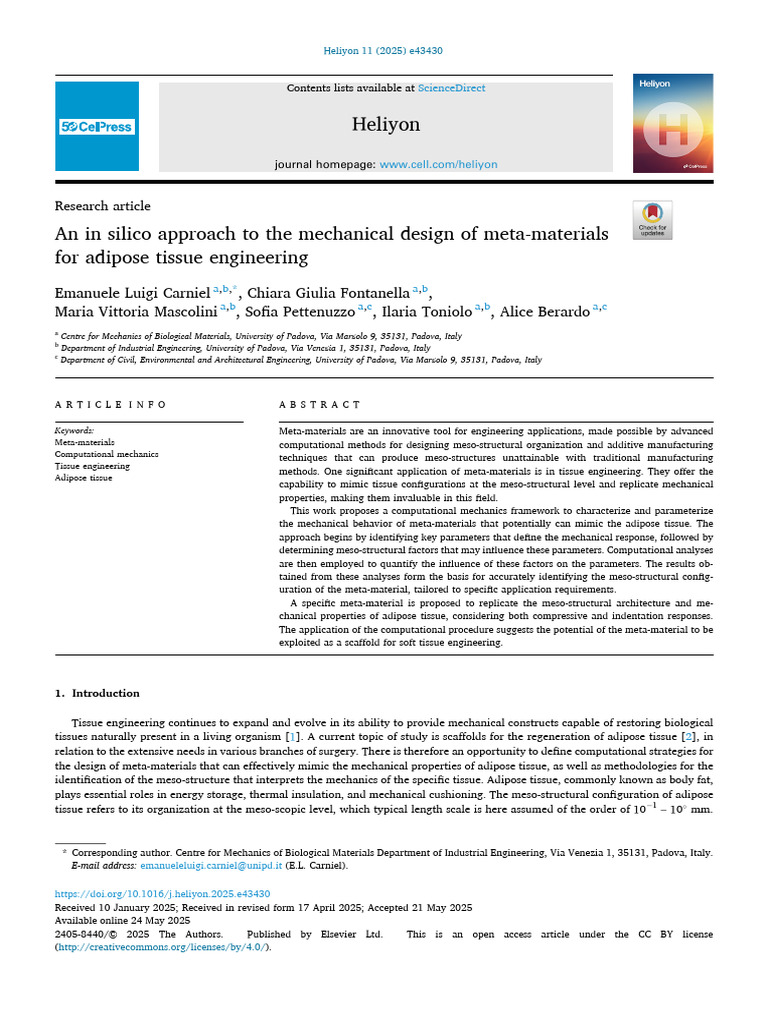 An in Silico Approach To The Mechanical Design of Meta-Materials | PDF ...