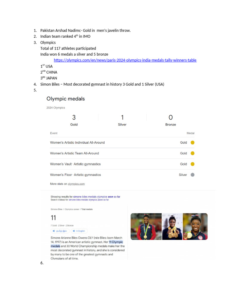 Current Affairs | PDF | Olympic Games | Sports
