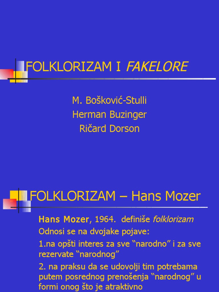 Folklorizam I Fakelore PDF