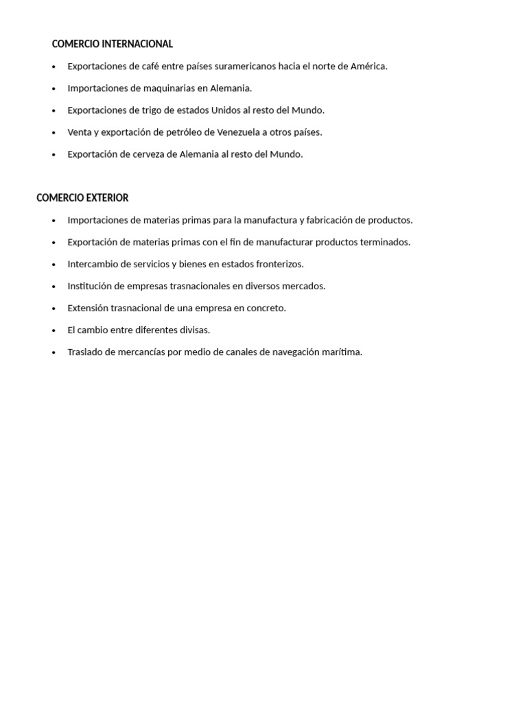 Actividad - Comercio Internacional Vs Comercio Exterior | PDF ...