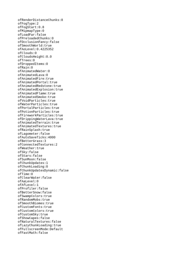 Minecraft OptiFine Settings Guide | PDF