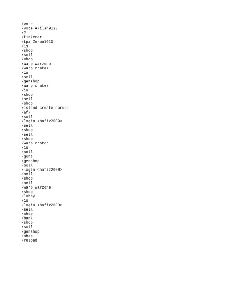 Starbound Server Command List | PDF