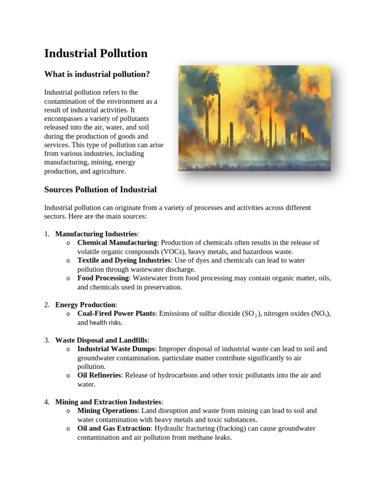 Industrial Pollution Overview and Impact | PDF | Air Pollution | Water ...