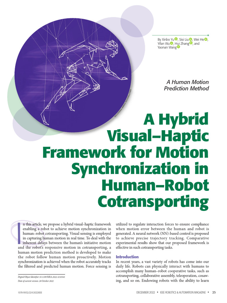 Hybrid Visual-Haptic Robot Motion Sync | PDF | Moving Average | Robot