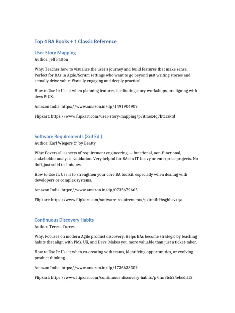 Top 4 BA Books Plus Debra Reference | PDF | Agile Software Development ...
