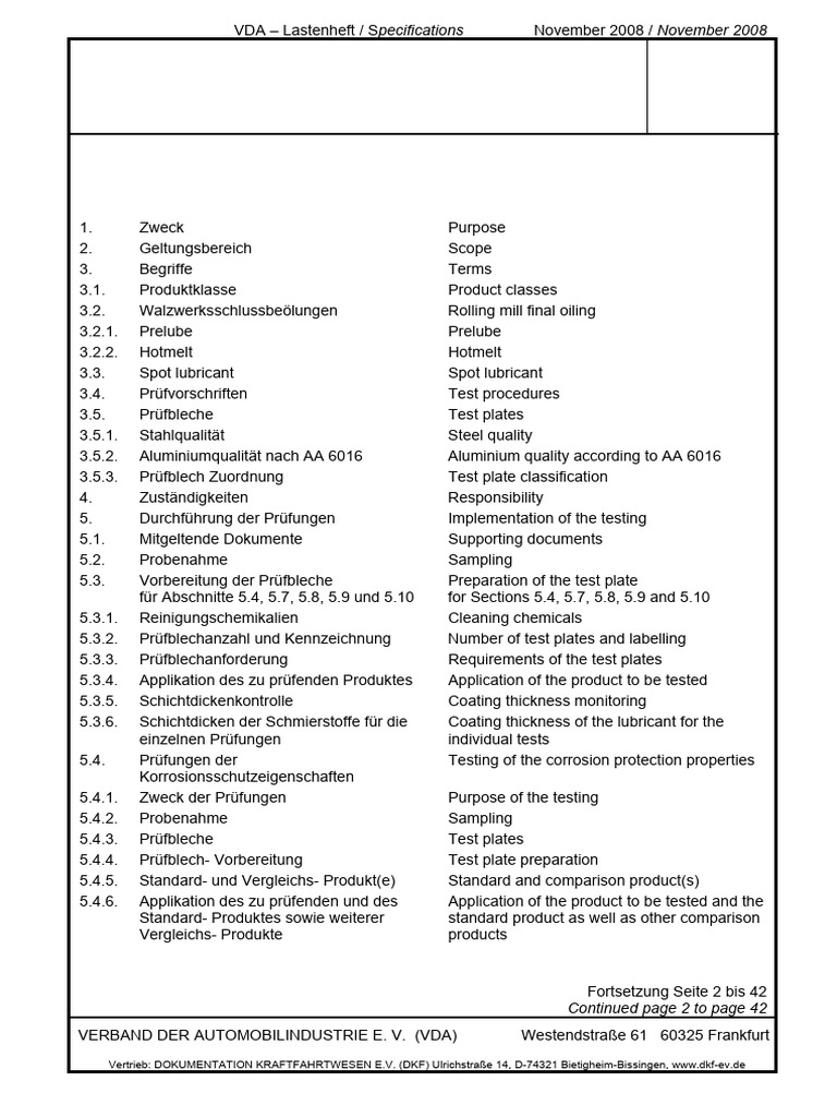 VDA 230-213 - (2008-11) - (Test Procedures Product Classes) (Prelube ...