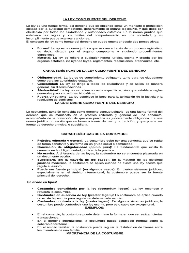 La Ley como Fuente del Derecho | PDF | Caso de ley | Fuentes del derecho