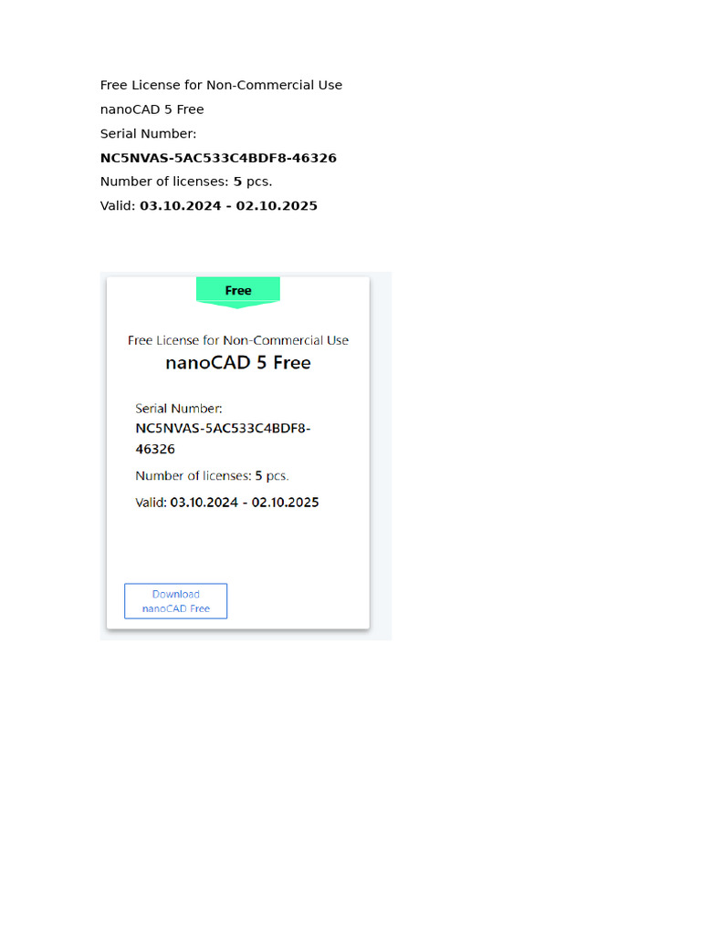 Serial NanoCad | PDF