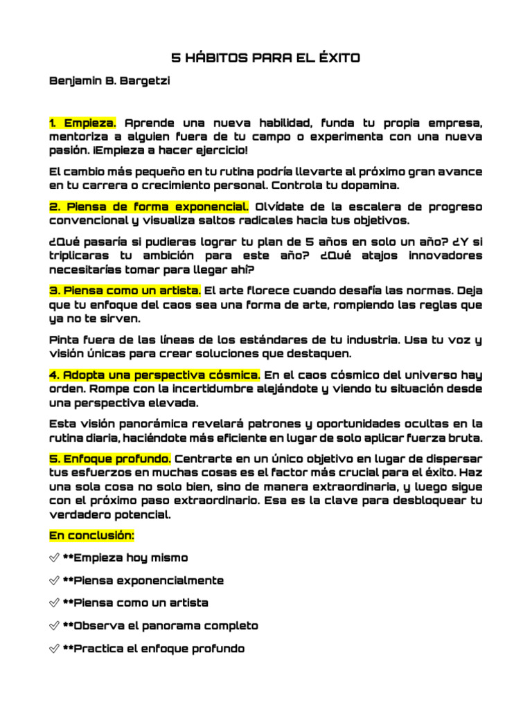 5 Hábitos Clave para el Éxito Personal | PDF