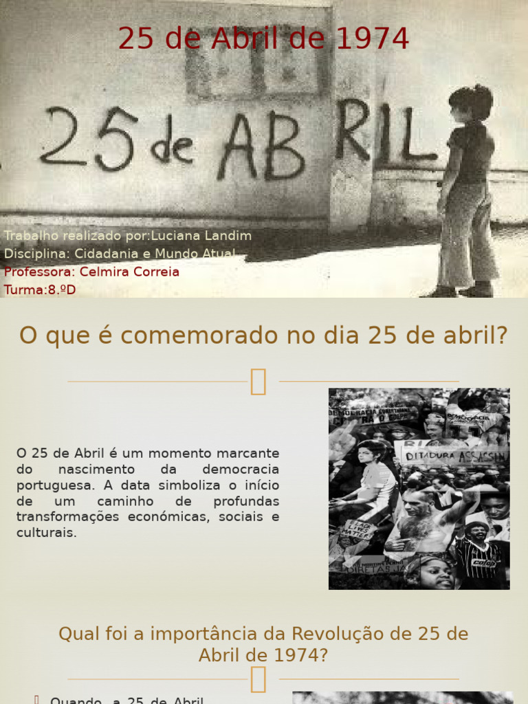 Revolução dos Cravos: 25 de Abril de 1974 | PDF