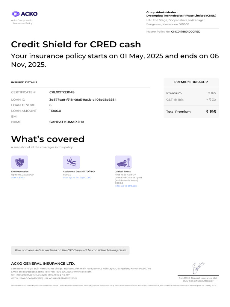 Credit Shield For CRED Cash: Your Insurance Policy Starts On 01 May ...
