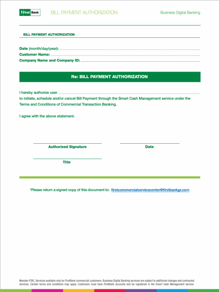 Bill Payment Authorization | PDF