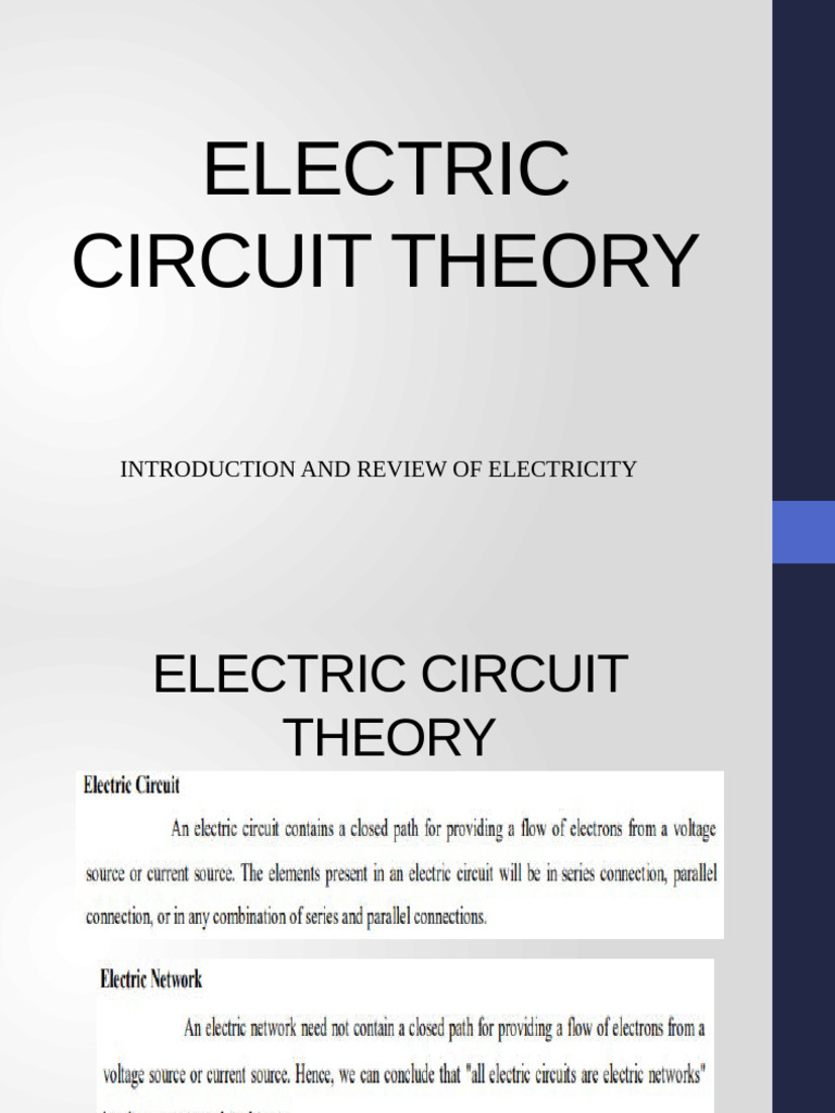 Electric Circuit Theory Overview | PDF | Atoms | Atomic Nucleus