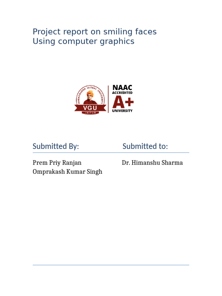 Smiling Face Project in Computer Graphics | PDF | Graphics | 2 D ...